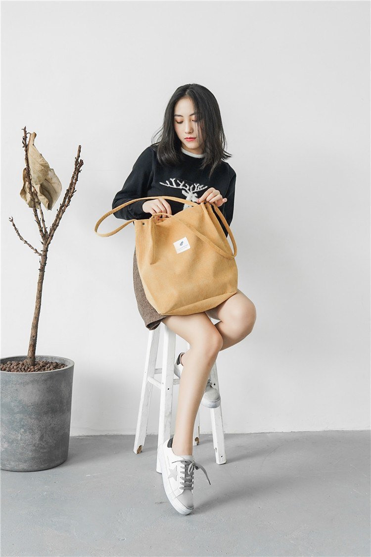 Korean Style Corduroy Tote Bag (6 Colors)