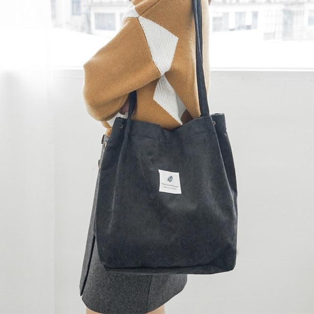 Korean Style Corduroy Tote Bag (6 Colors)