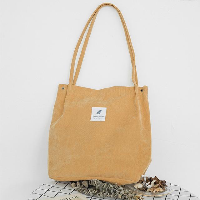 Korean Style Corduroy Tote Bag (6 Colors)