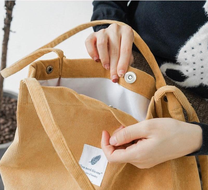 Korean Style Corduroy Tote Bag (6 Colors)