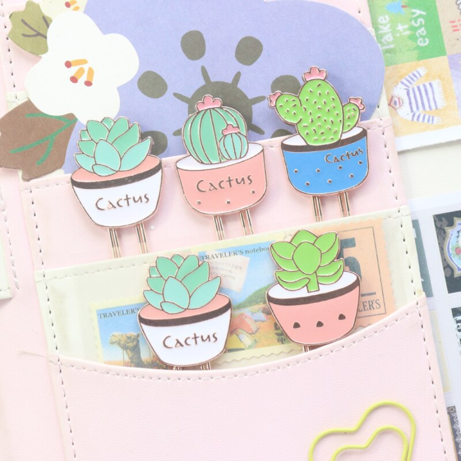 Potted Cactus Paper Clips
