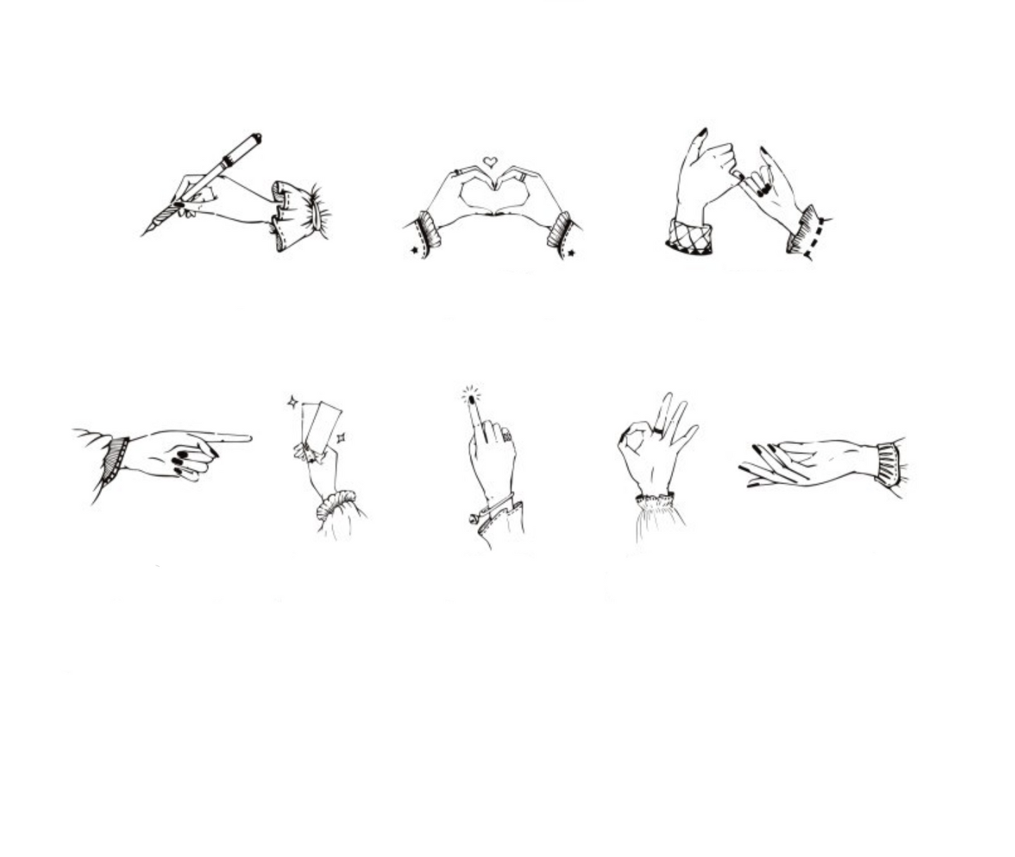 Hand Gesture Wooden Stamp