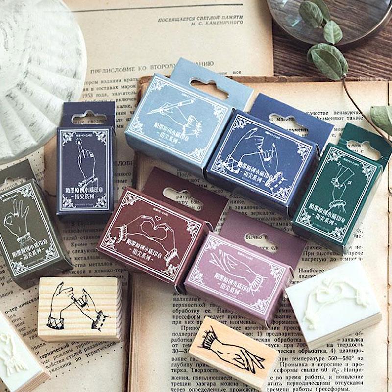 Hand Gesture Wooden Stamp