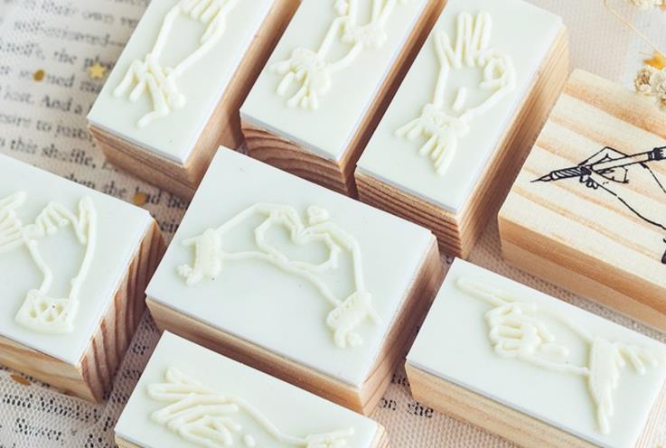 Hand Gesture Wooden Stamp
