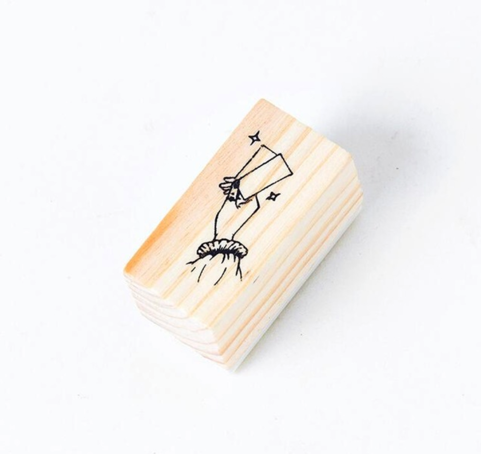Hand Gesture Wooden Stamp