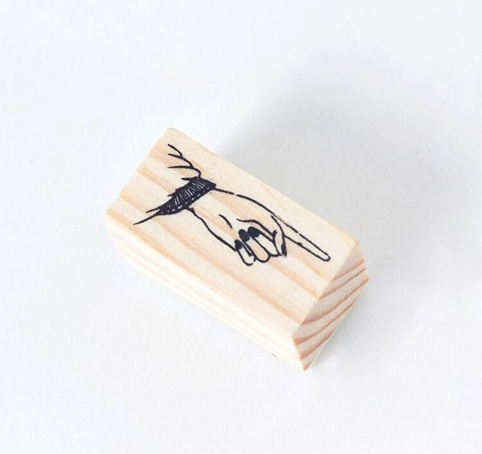 Hand Gesture Wooden Stamp