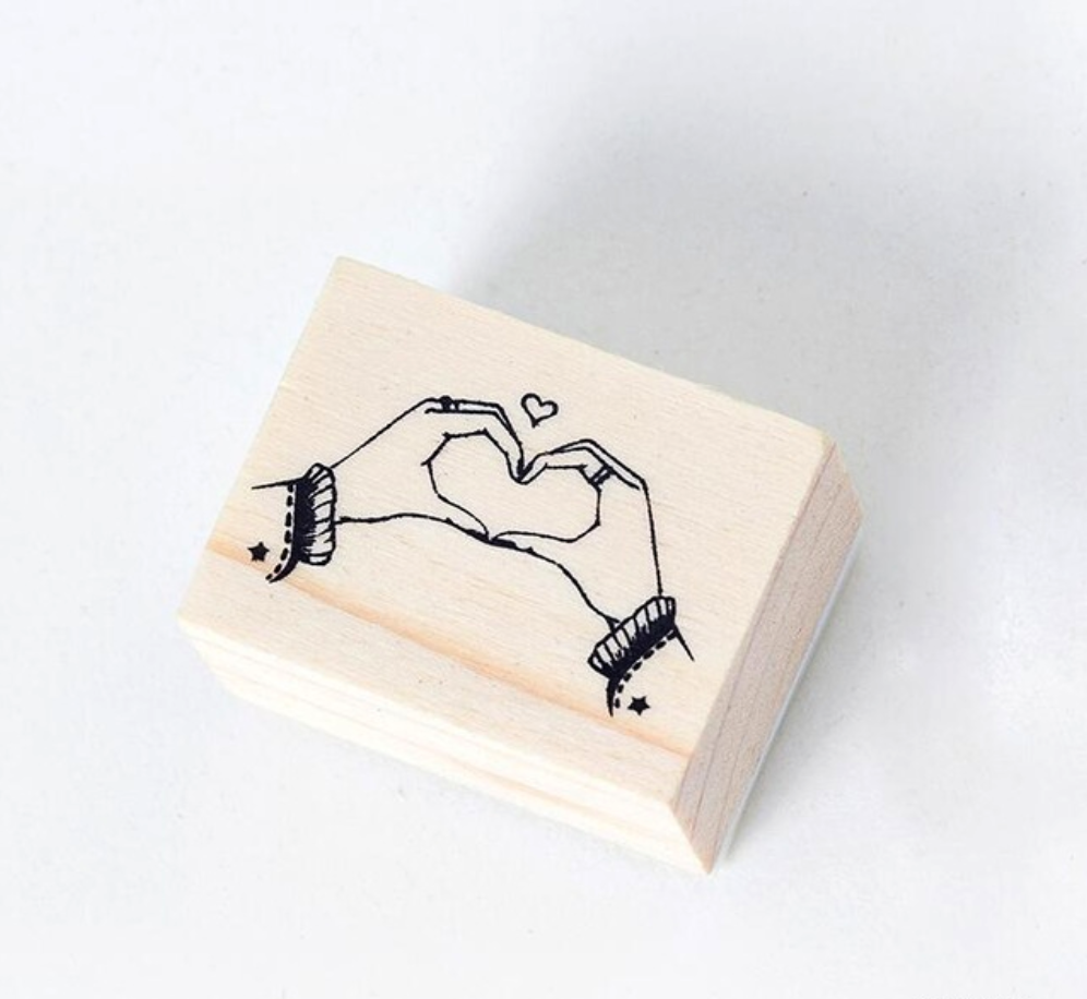 Hand Gesture Wooden Stamp