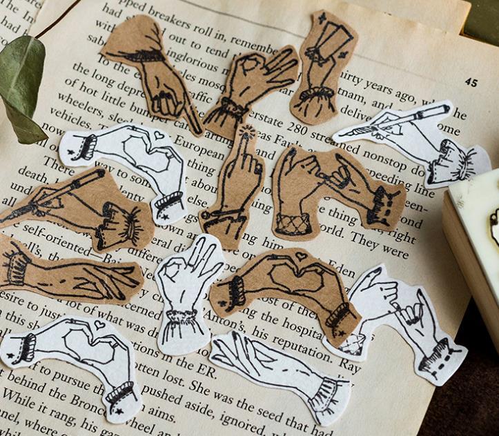 Hand Gesture Wooden Stamp