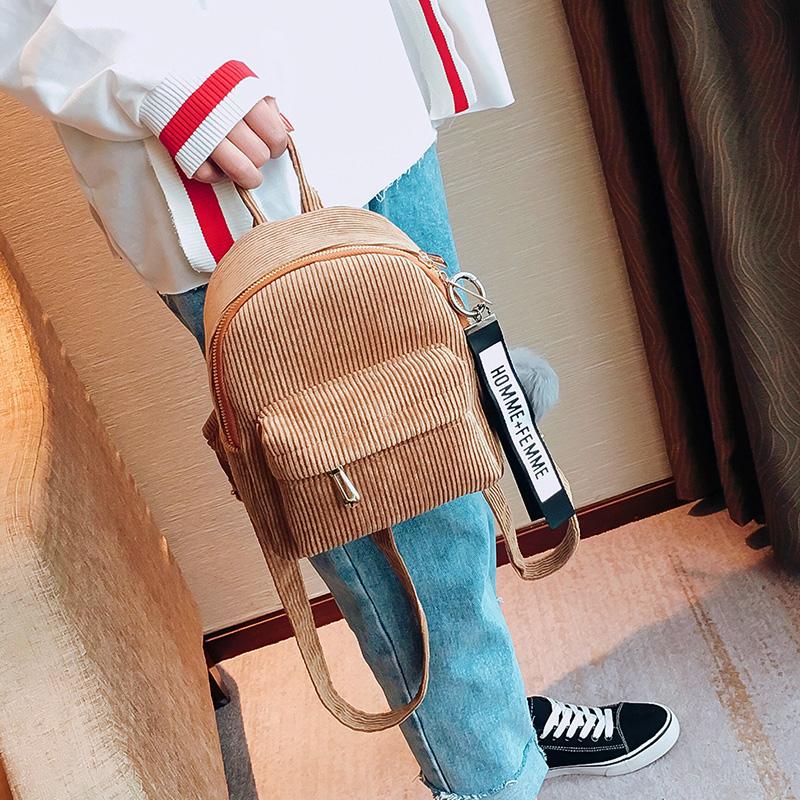 Compact Corduroy Mini Backpack