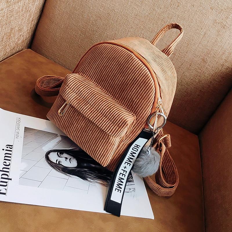 Compact Corduroy Mini Backpack