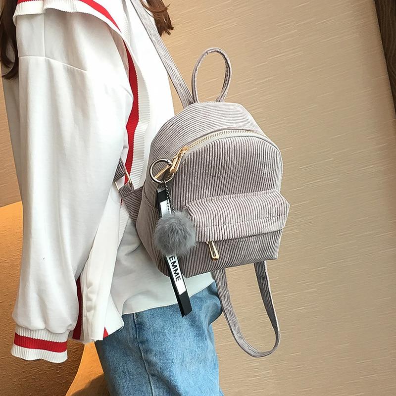 Compact Corduroy Mini Backpack