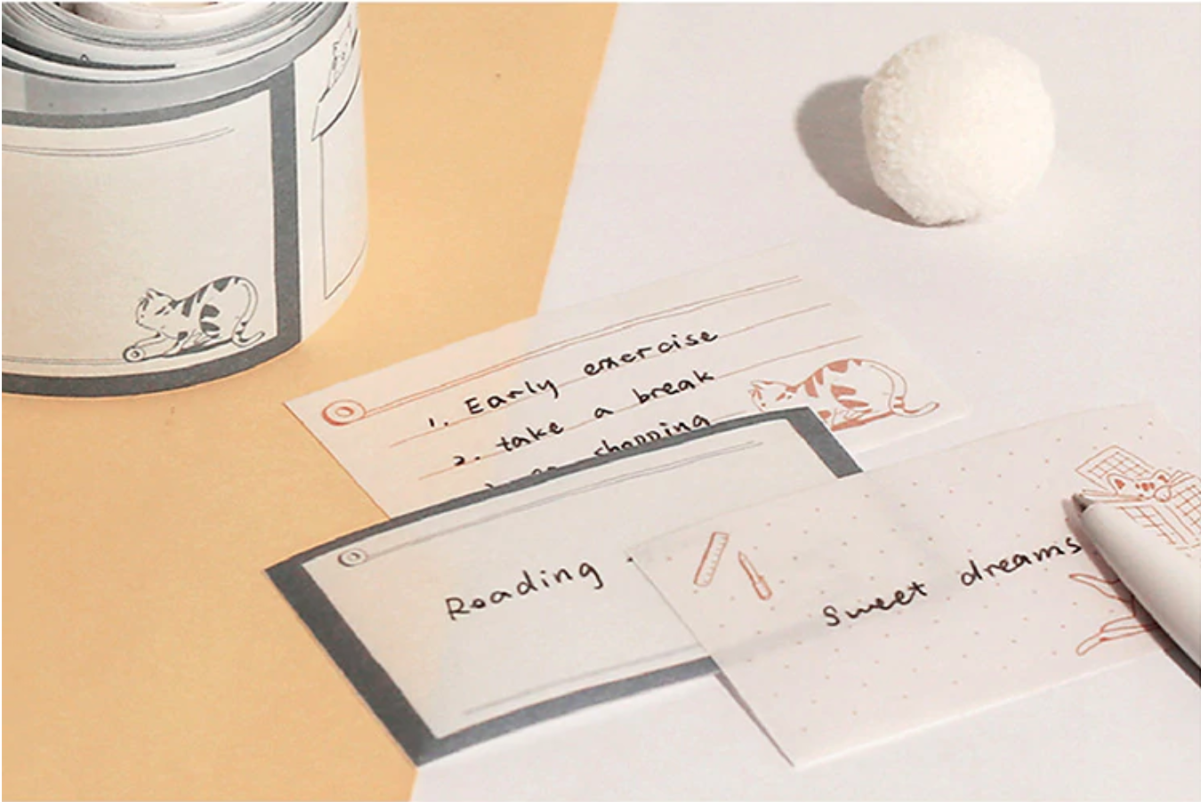 Journaling Cat Masking Tape