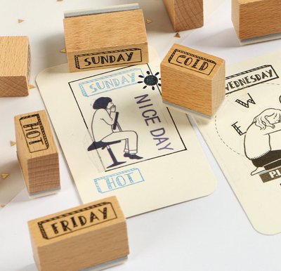 Days of the Week Wooden Stamps