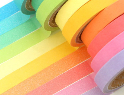 10 Psc Candy Color Decorative Adhesive Tapes