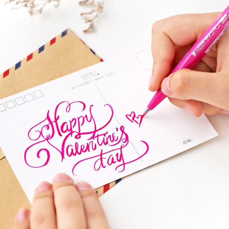 Pentel Fude Touch Brush Sign Pen - 12 Color Set