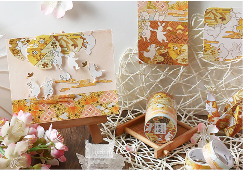 Natsu No Kaze Washi Tapes - Happy Rabbit