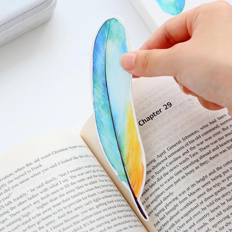 Colorful Feather Paper Bookmarks
