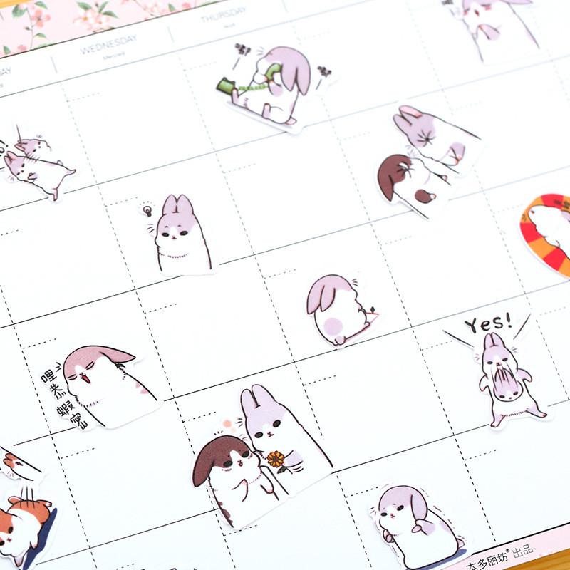 Chubby Rabbit Stickers Set