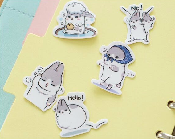 Chubby Rabbit Stickers Set