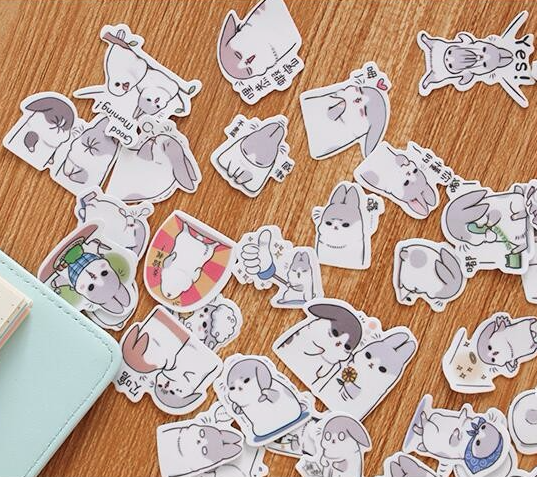 Chubby Rabbit Stickers Set