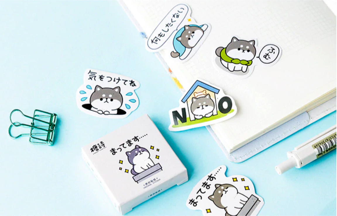 Naughty Husky Paper Stickers