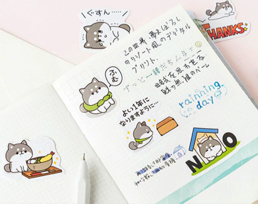 Naughty Husky Paper Stickers