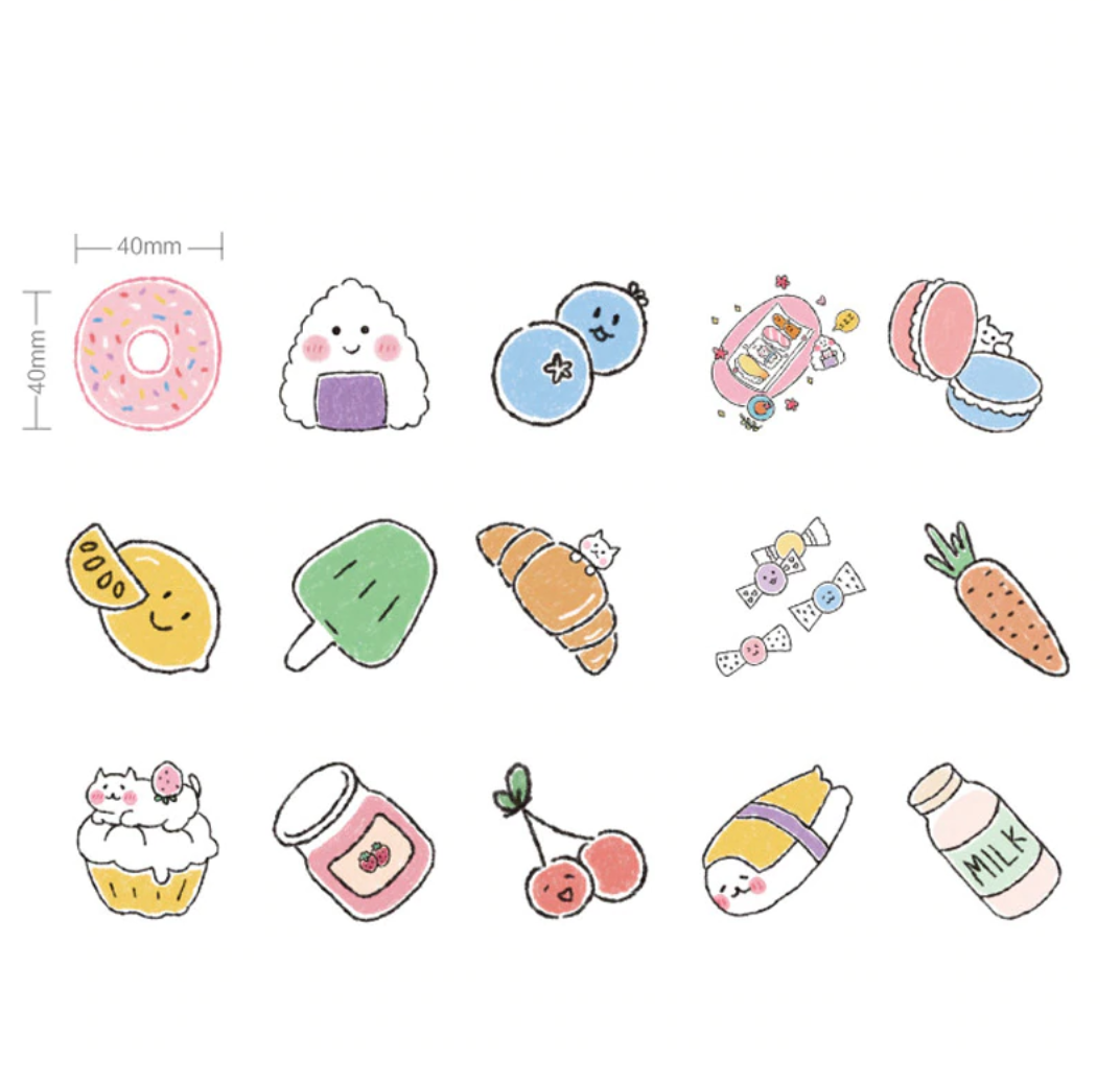 Kawaii Food Paper Stickers