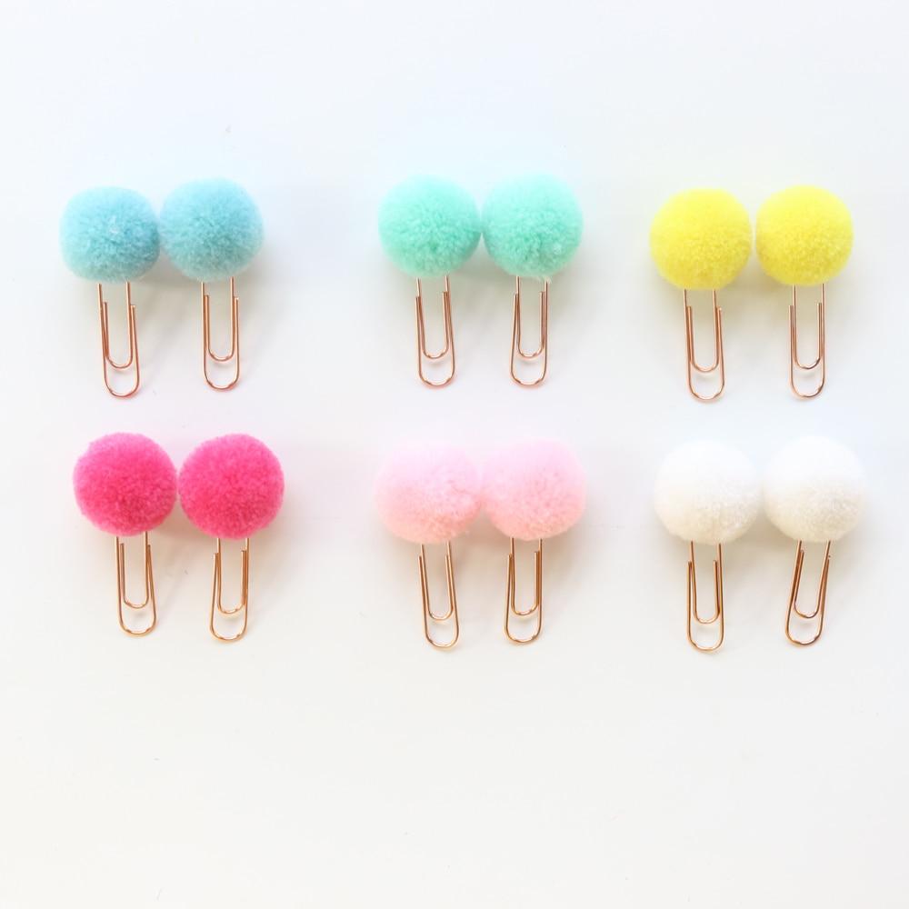 Pom Pom Paper Clips 6-Pack