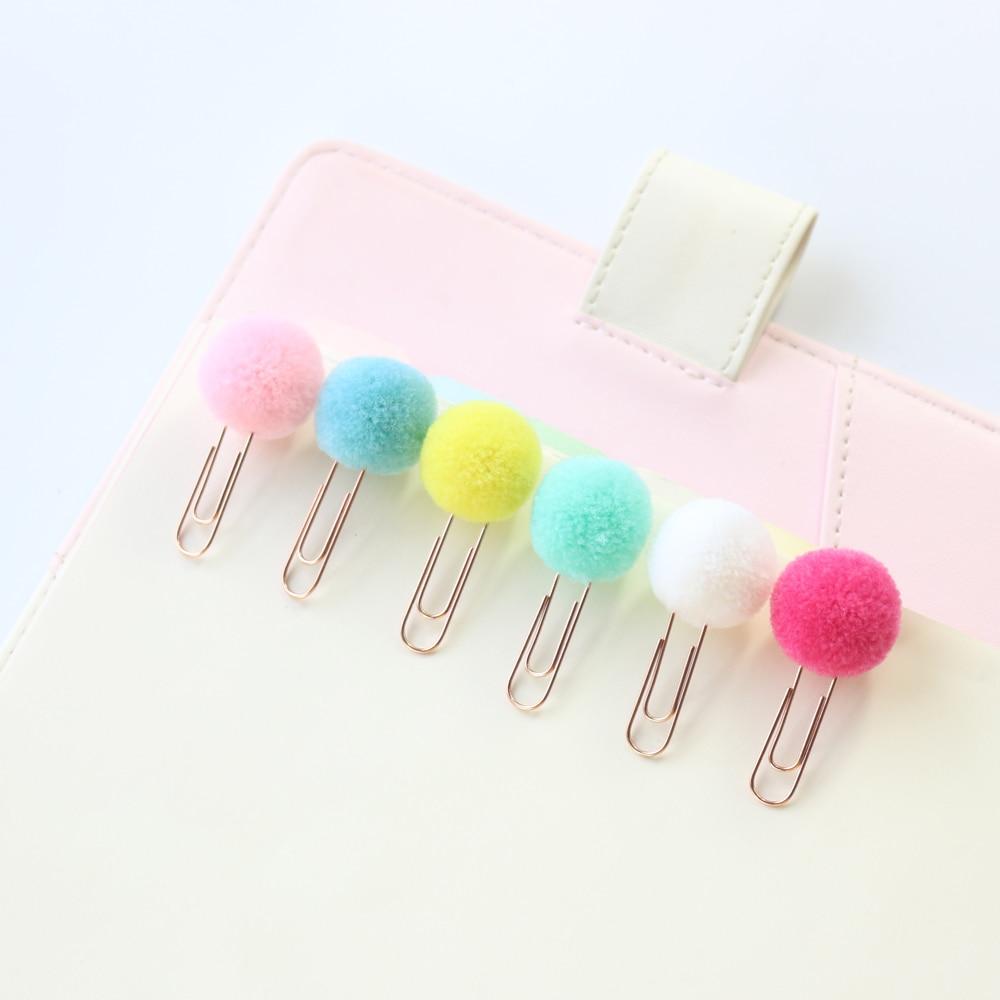 Pom Pom Paper Clips 6-Pack