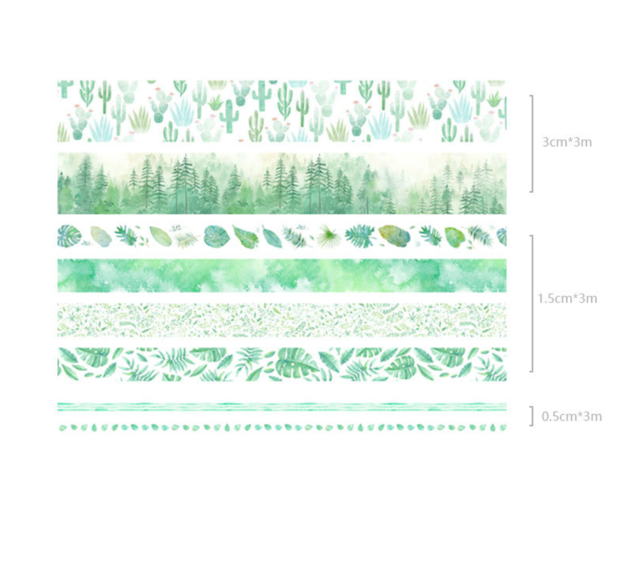 Green Nature Washi Tape Set