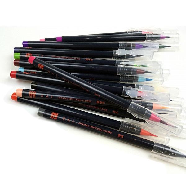 Akashiya Sai Watercolor Brush Pen - 20 Color Set