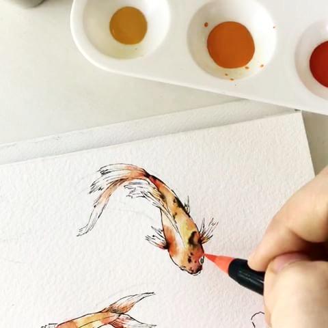 Akashiya Sai Watercolor Brush Pen - 20 Color Set