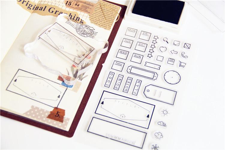 Bullet Journal Frames, Tags & Icons Stamp Set