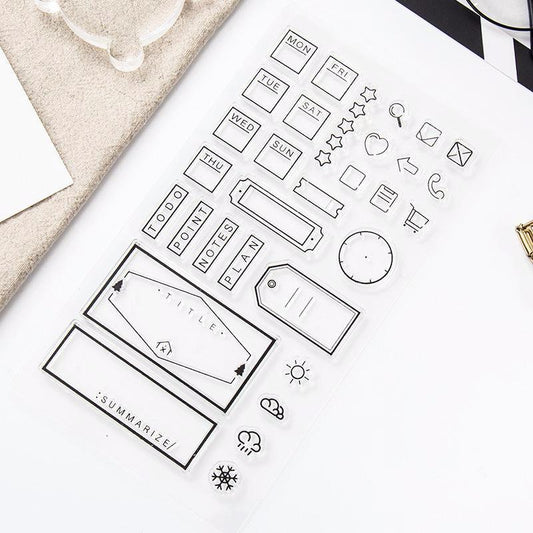 Bullet Journal Frames, Tags & Icons Stamp Set