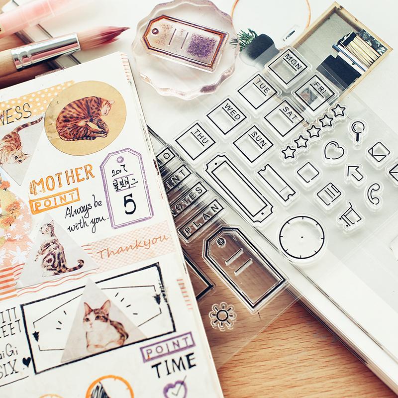 Bullet Journal Frames, Tags & Icons Stamp Set