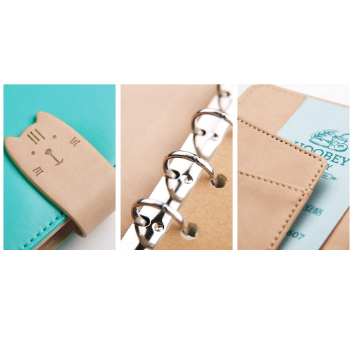 Cat Closure Leather Personal Planner