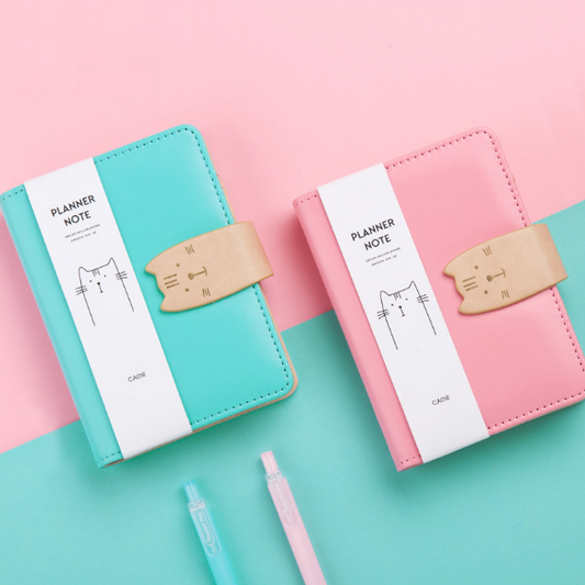 Cat Closure Leather Personal Planner