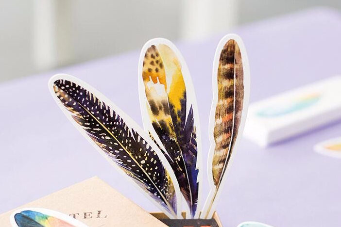 Colorful Feather Paper Bookmarks
