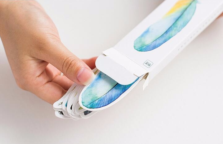 Colorful Feather Paper Bookmarks