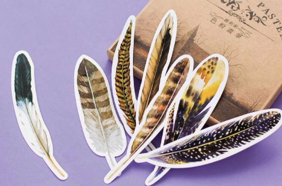 Colorful Feather Paper Bookmarks