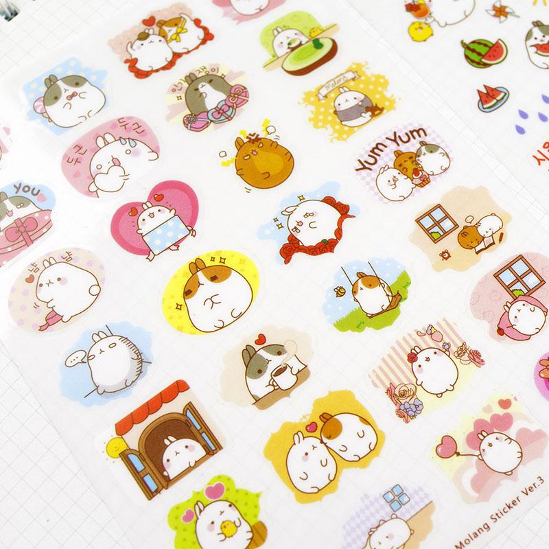 Molang Rabbit Sticker 6-Pack