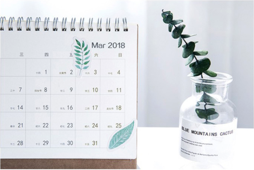 Green Leaves Paper Stickers