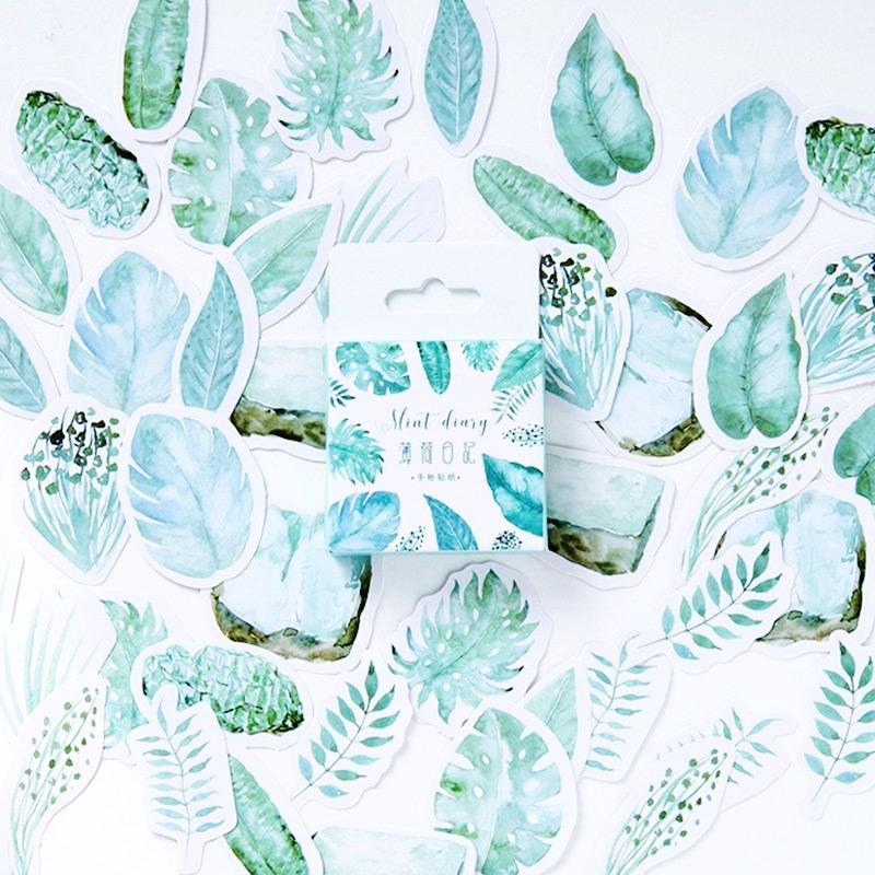 Green Leaves Paper Stickers