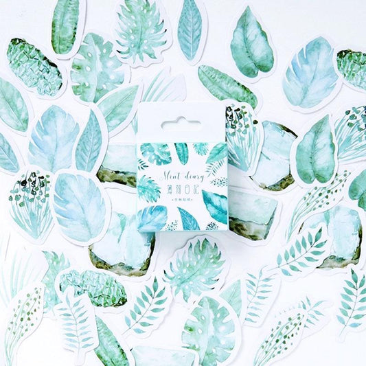 Green Leaves Paper Stickers