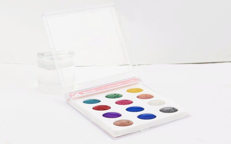 Kuretake Gansai Watercolor Palette - 12 Pearlescent Color Set