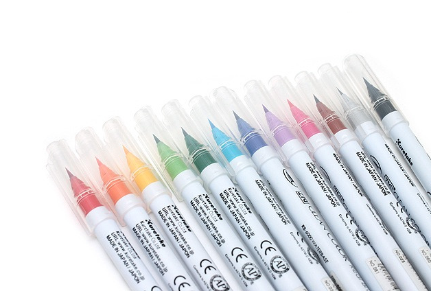 Kuretake ZIG Clean Color Real Brush Pen - 12 Color Set