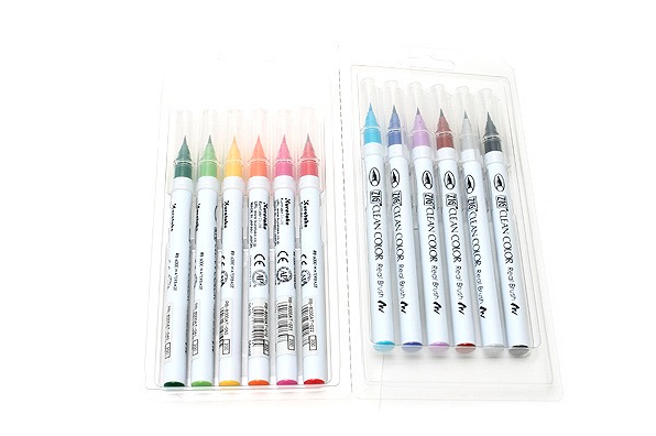 Kuretake ZIG Clean Color Real Brush Pen - 12 Color Set