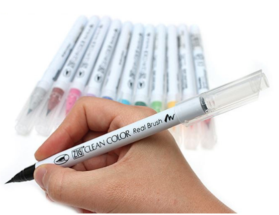 Kuretake ZIG Clean Color Real Brush Pen - 12 Color Set