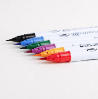 Kuretake ZIG Clean Color Real Brush Pen - 6 Color Set