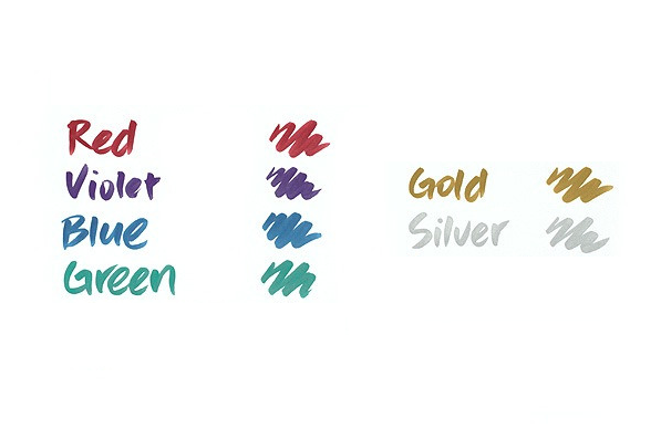 Kuretake ZIG Fudebiyori Metallic Brush Pen - 6 Color Set